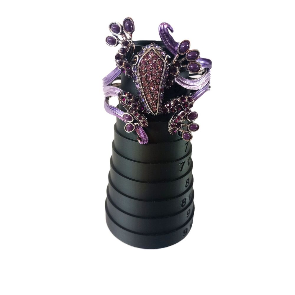 Bracelet Happy Frog Purple Filigree Pink Pave Center Rhinestone reptile